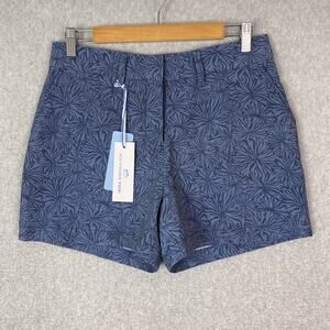 Southern Tide Womens 4 4" Inlet Printed Performance Short Heather Nautical Navy